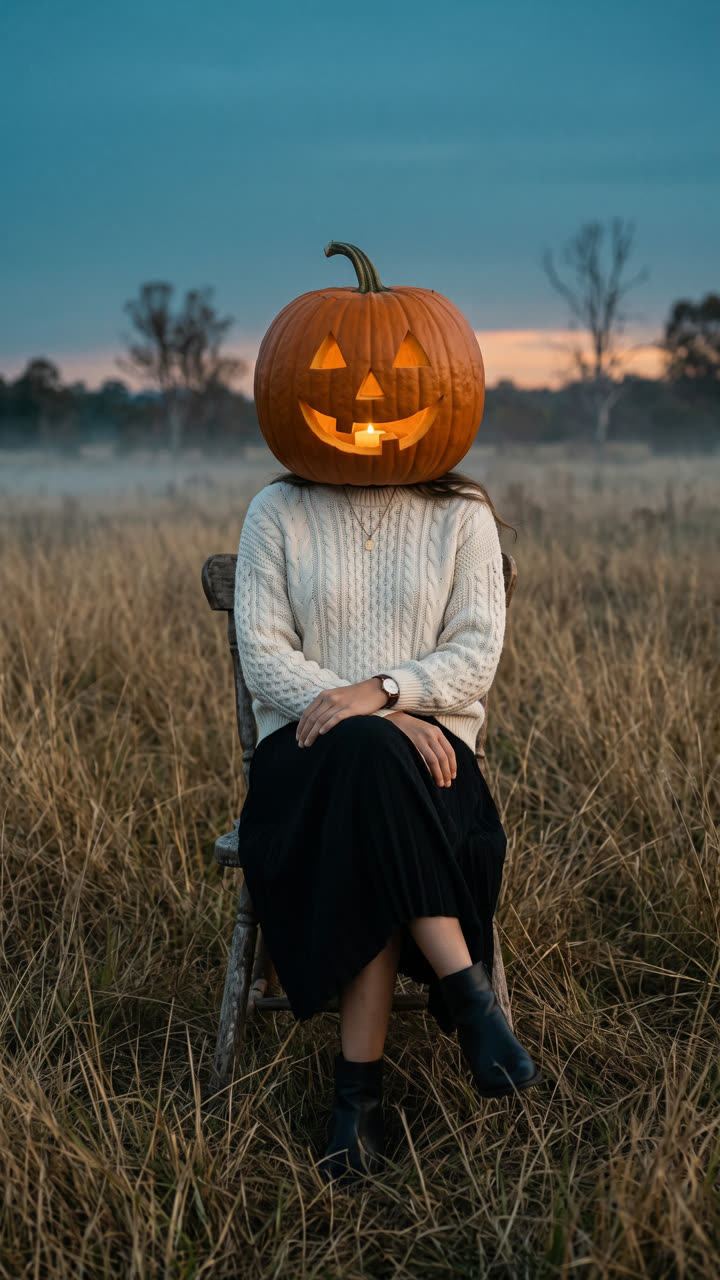 Pumpkin Head AI photo example