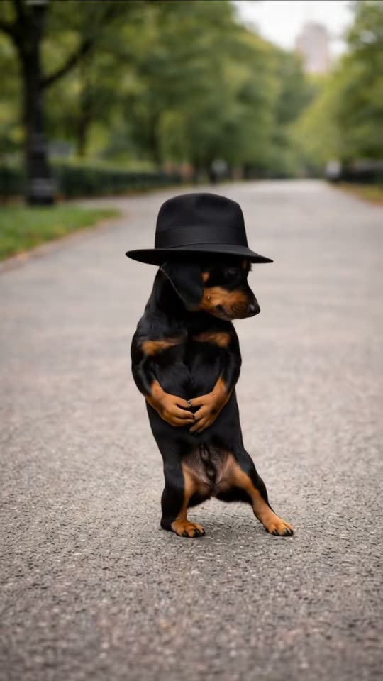 The original Fedora dachshund dance Billie Jean Dance reel by @zoozooclub_animalfriends