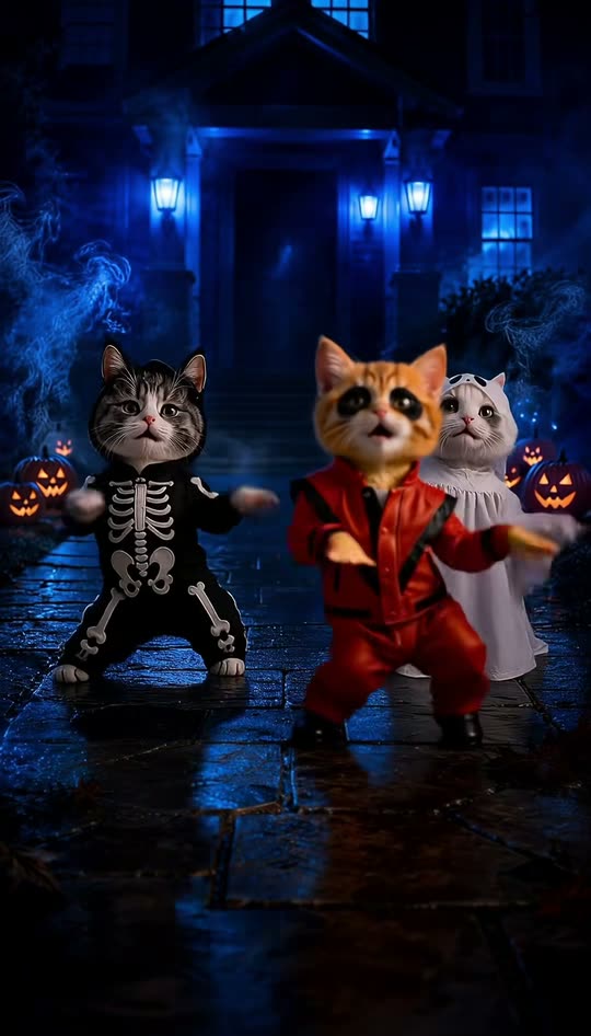 The original Thriller kittens Thriller Dance AI reel by @moonwalkcats