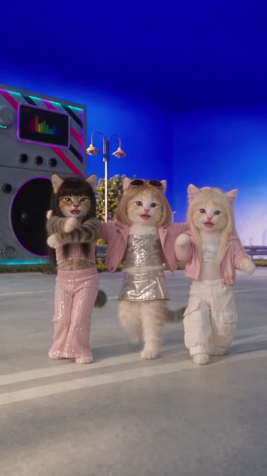 The original Toz Pembe cat girl group Toz Pembe Dance reel by @caotic.avocado